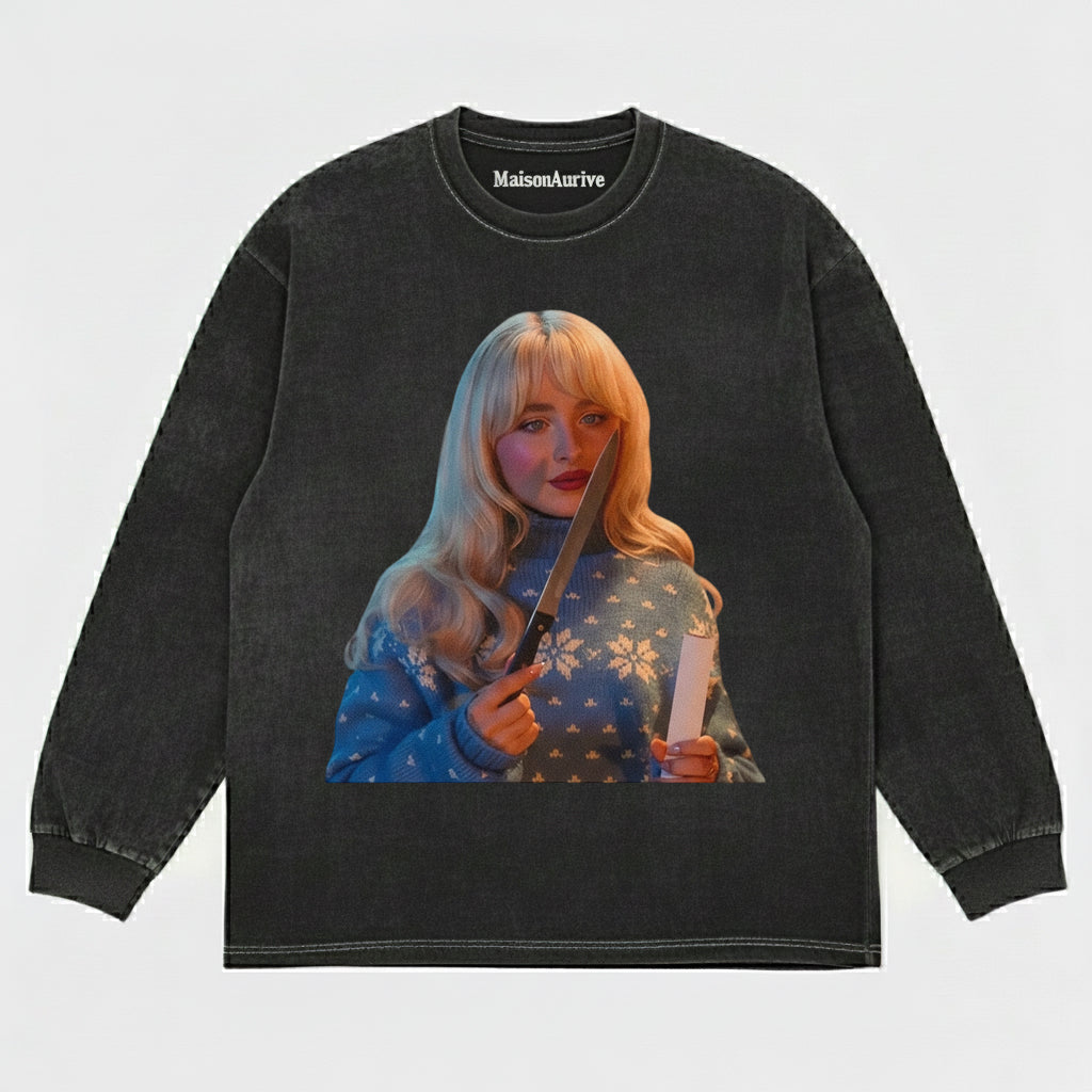 חולצת היפ-הופ מכובסת של MaisonAurive שחור/שטיפת מים - בגדי רחוב גרפיים עם ניגודיות חגיגית עצבנית