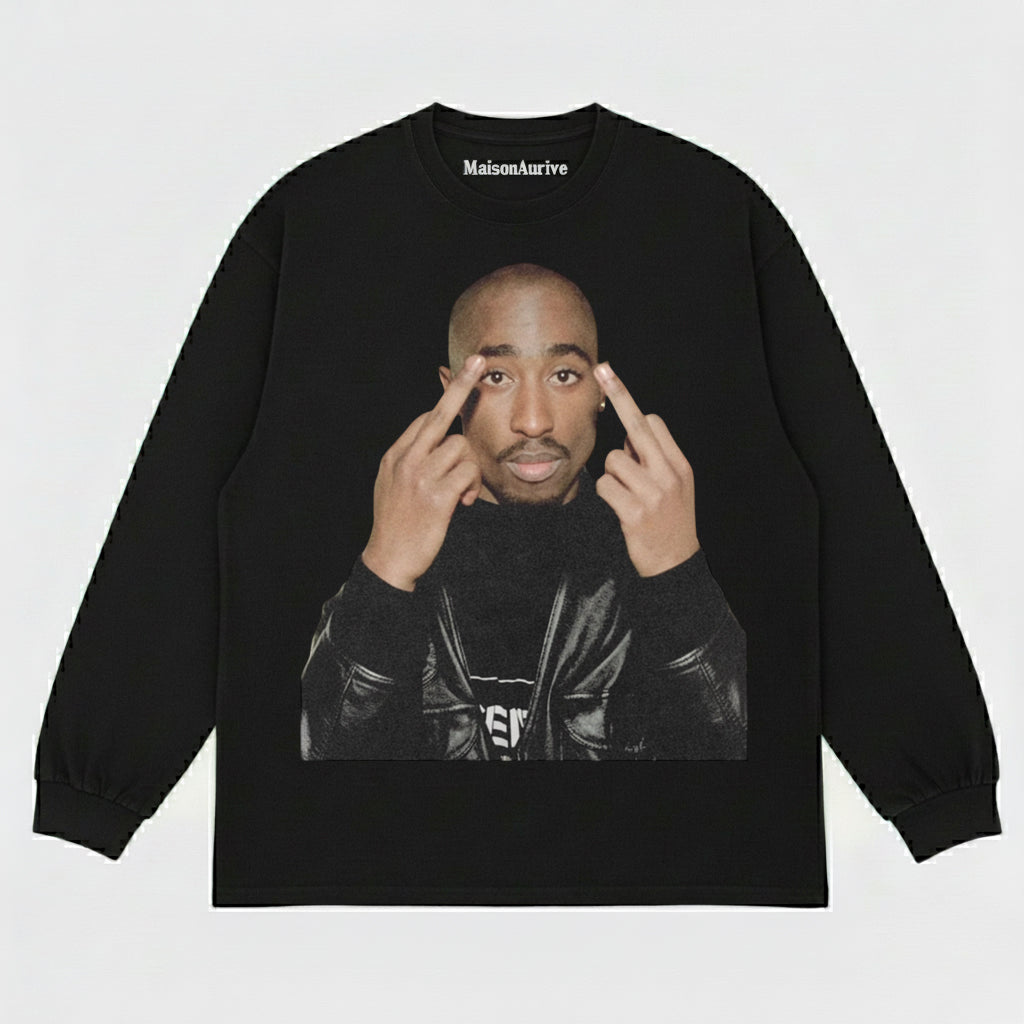 MaisonAurive ヴィンテージ ウォッシュド ヒップホップ T シャツ: Halo ポートレート プリント チャコール グレー