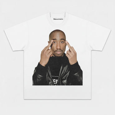 MaisonAurive ヴィンテージ ウォッシュド ヒップホップ T シャツ: Halo ポートレート プリント チャコール グレー