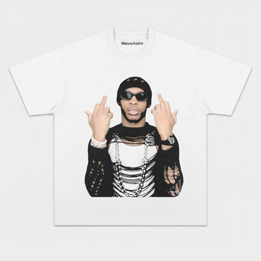 MaisonAurive Vintage Washed Tee: Ripped Chain Street Hip-Hop Graphic Charcoal