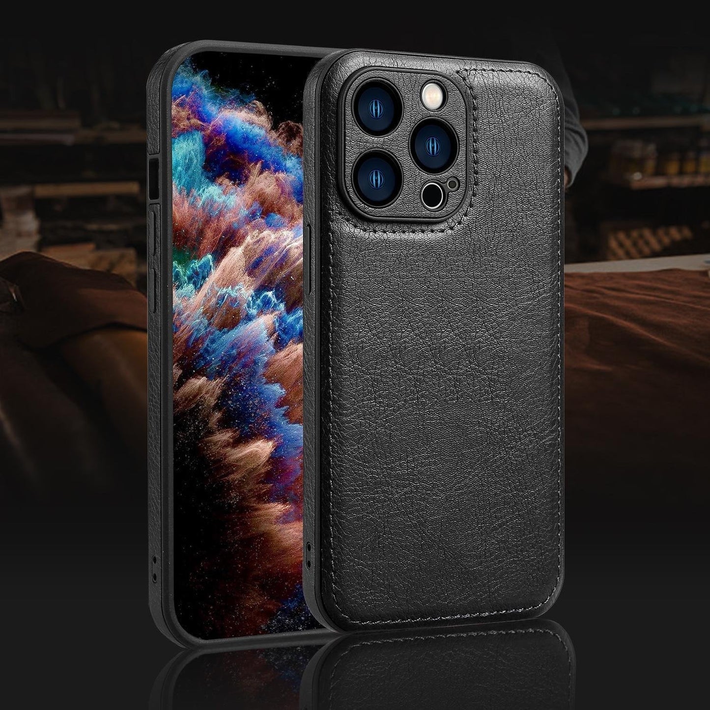 Premium Vintage Leather iPhone Case – Soft Touch Shockproof Protective Cover