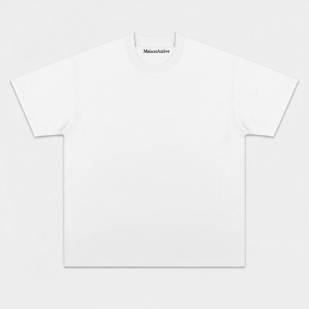 MaisonAurive Washed Hip-Hop Tee – Black | White | Waterwashed Grey