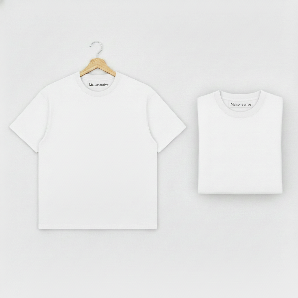 MaisonAurive Washed Hip-Hop Tee – Black | White | Waterwashed Grey