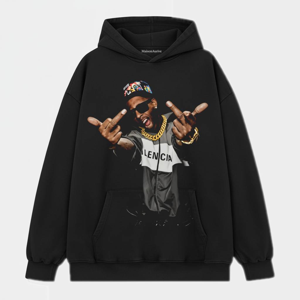 MaisonAurive ウォッシュド ヒップホップ T シャツ – ブラック |ホワイト |ウォーターウォッシュド グレー - クリス ブラウン V3