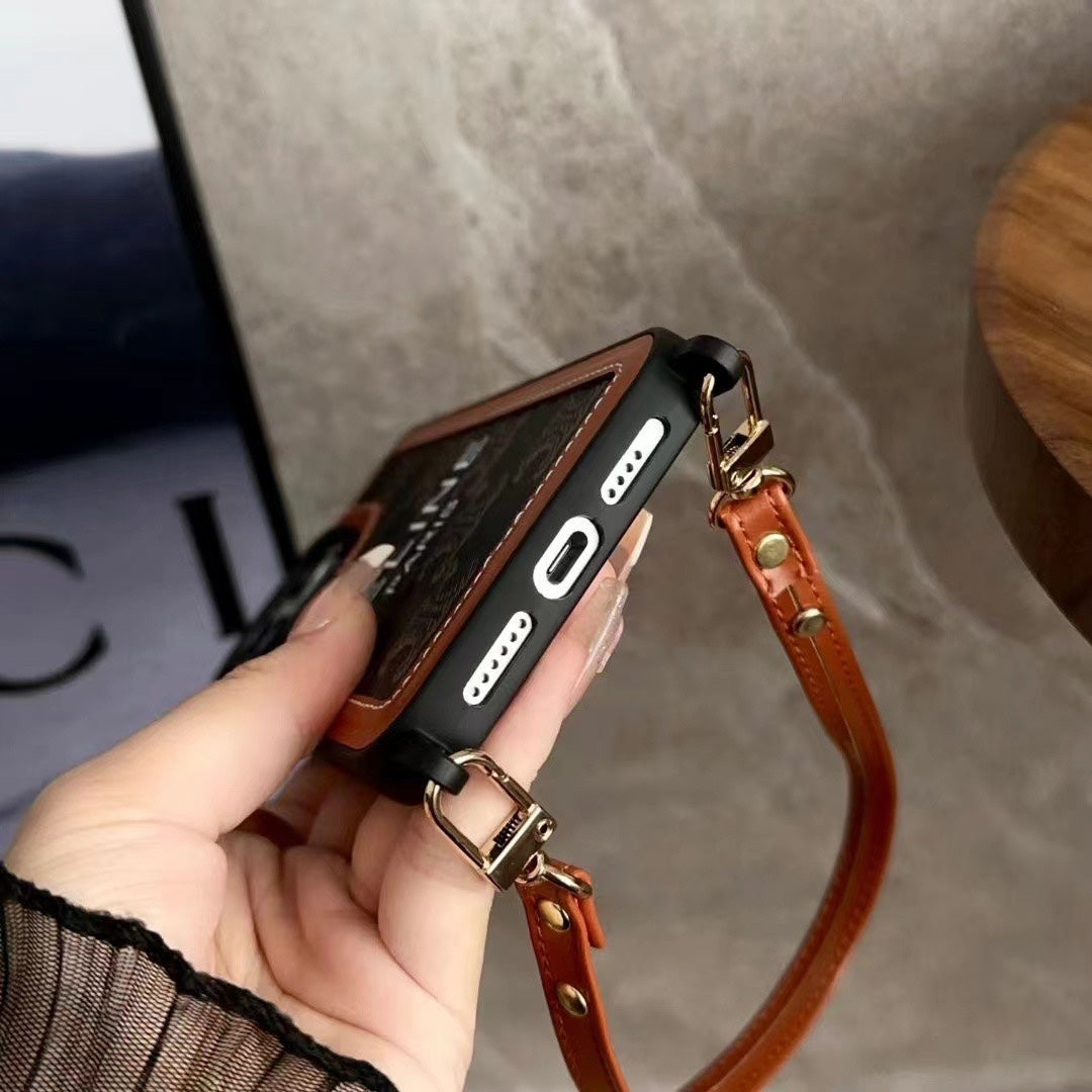 Sort Celine iPhone etui med strop-SZ231124