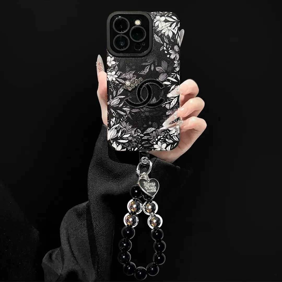 IPhone 奢華小羊皮花卉皮革保護殼 - 全鏡頭保護