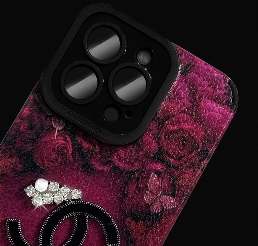 Luksus Velvet Rose Cover til iPhone – Fuld linsebeskyttelse
