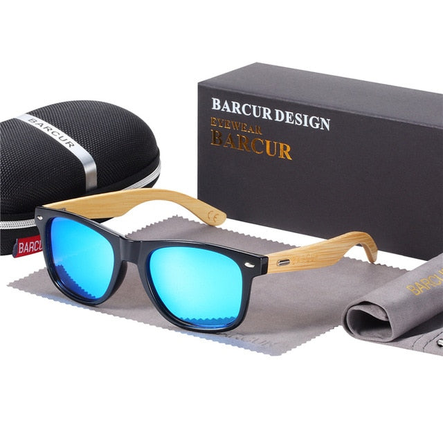 BARCUR 偏光竹製太陽眼鏡 男士木質太陽眼鏡 女士品牌原創木質眼鏡 Oculos de sol masculino