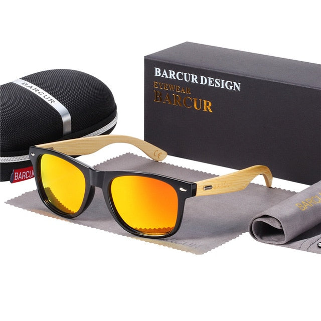 BARCUR 偏光竹製太陽眼鏡 男士木質太陽眼鏡 女士品牌原創木質眼鏡 Oculos de sol masculino