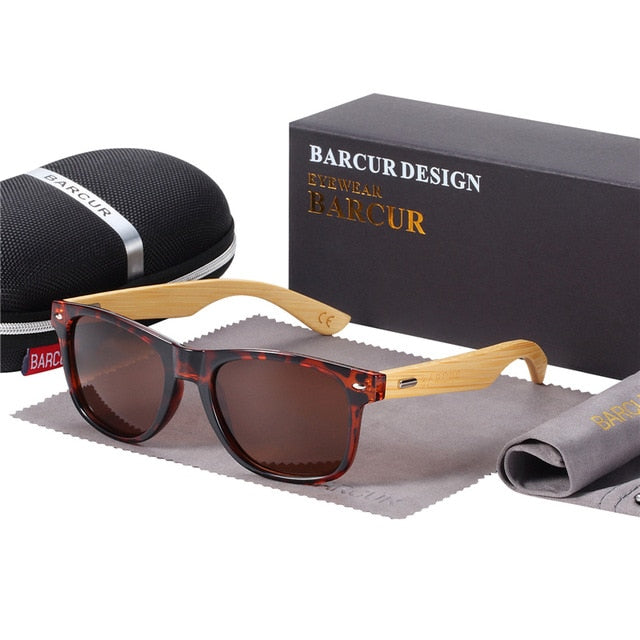 BARCUR 偏光竹製太陽眼鏡 男士木質太陽眼鏡 女士品牌原創木質眼鏡 Oculos de sol masculino