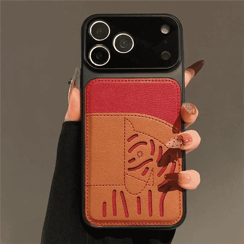 2026 New Premium Leather Card Slot iPhone Case – Limited Edition Year of the Horse